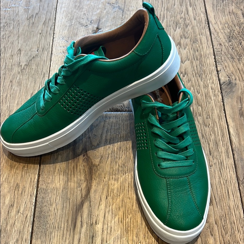 Green Leather Men's Sneakers